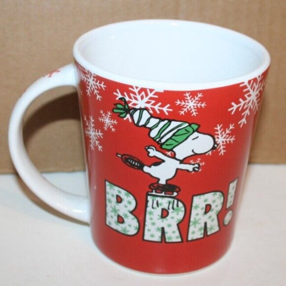 PEANUTS Other - Snoopy Skate Brr Holiday Red Peanuts Oversized Ceramic Coffee Mug 20 oz